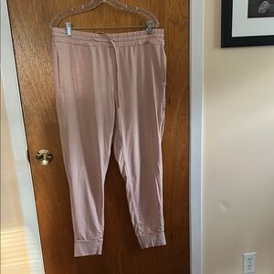 Jaanuu Pink Track Pants with Elastic Waistband and Cuffed Ankles